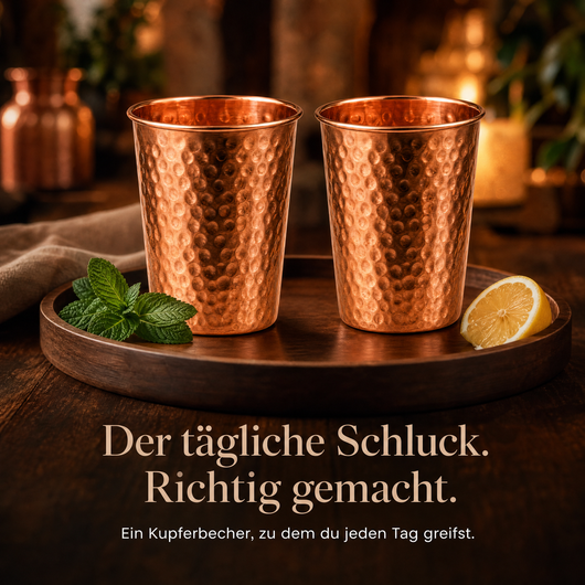 Handgehämmerter Kupferbecher